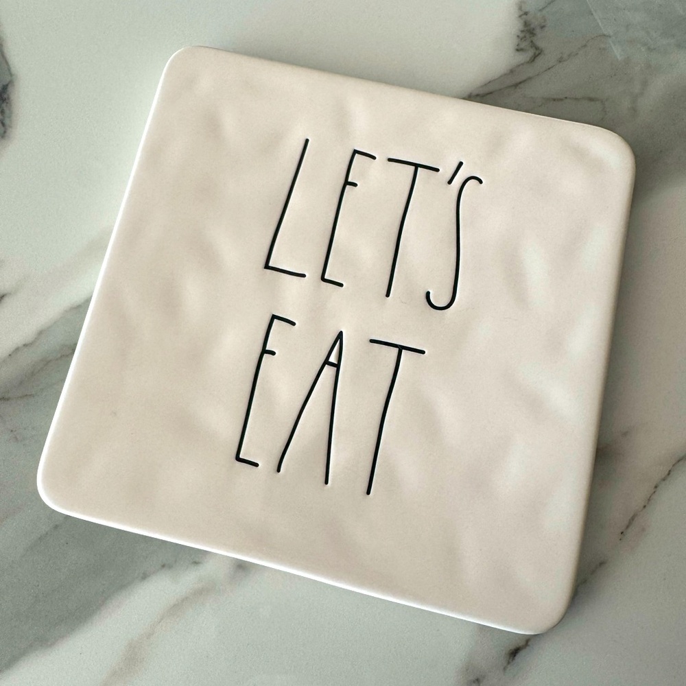Rae Dunn “LET’S EAT” 8x8 Serving Plate